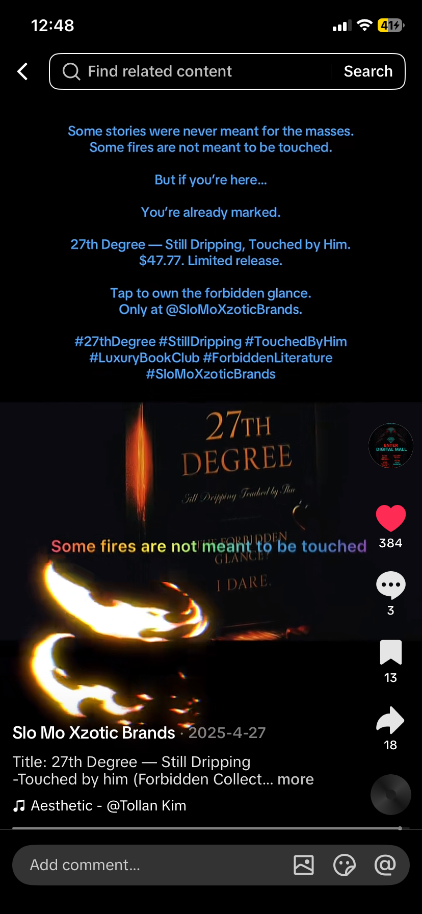 27TH DEGREE™ – Still Dripping, Touched by Him | Forbidden Glance Edition  
Price: $47.77