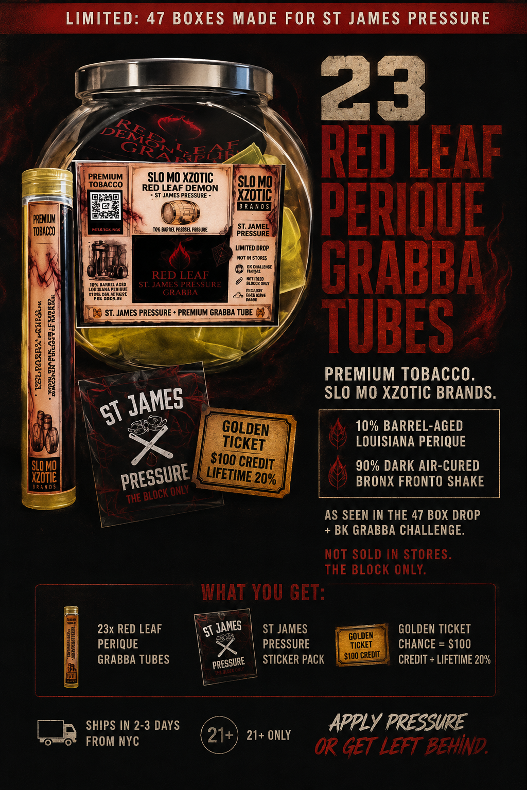 RED LEAF BOX - ST JAMES PRESSURE WHITE TEE EDITION  | 23 Tubes + Limited Drop #001-047